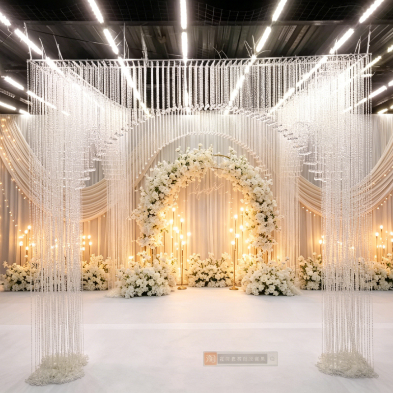Wedding Backdrop Curtain - 340 CM Acrylic Beads Curtain Ceiling