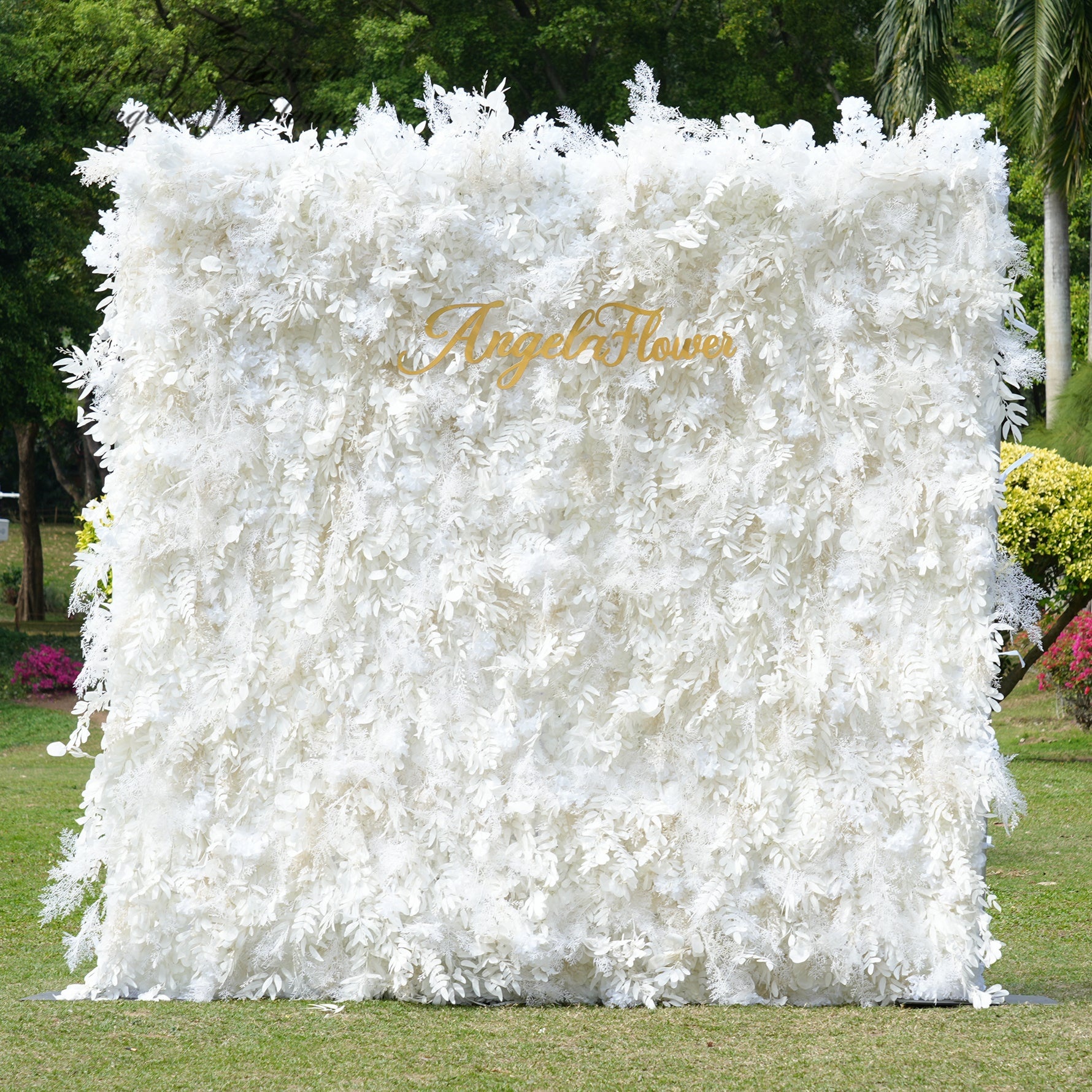 Wedding Backdrop Curtain - Angela Flower A8055 Rolling Up Cloth