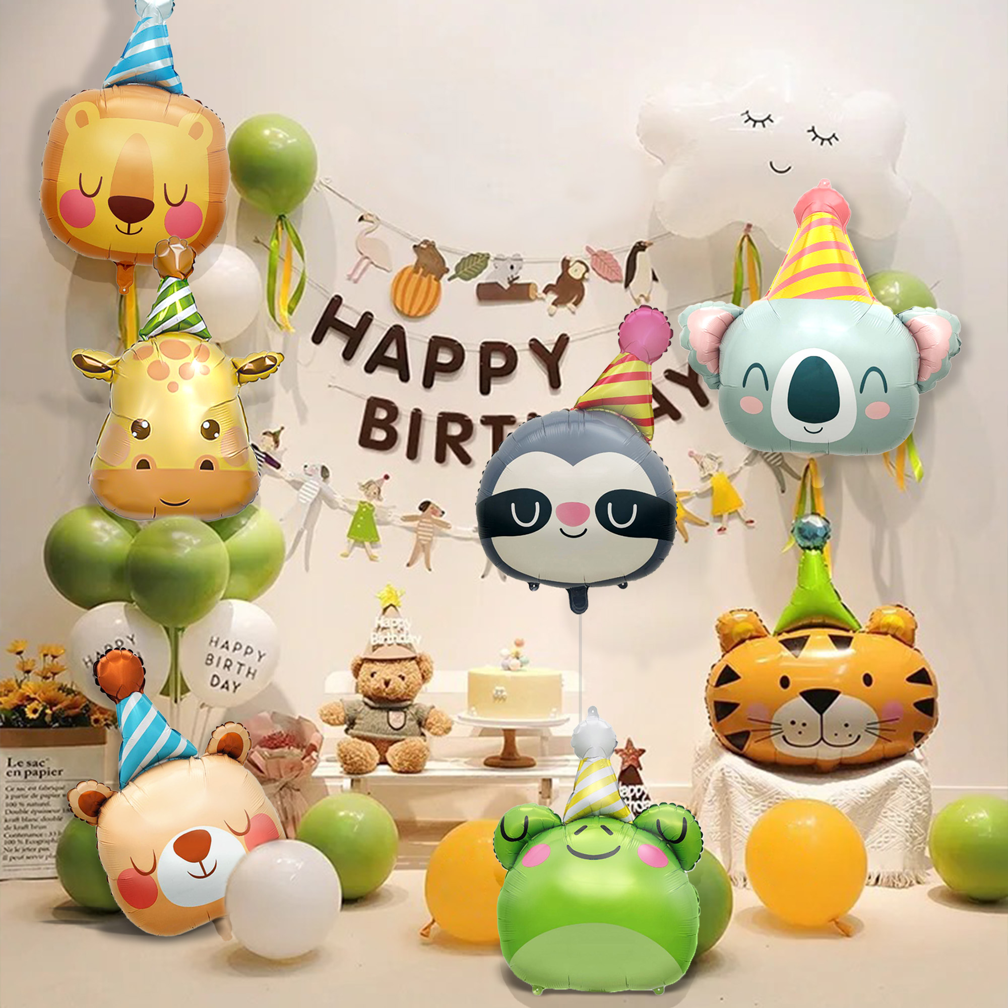 Wedding Zoo - Animal Aluminum Film Balloon Sloth Lion