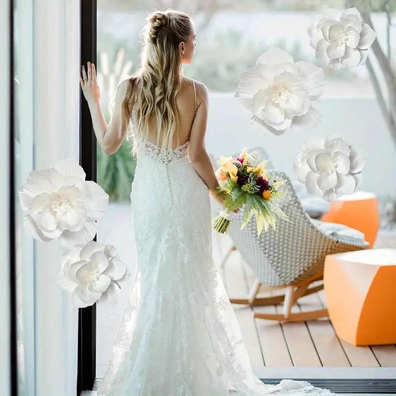 5 Packs of White Paper Flowers - Wedding Power Supply avis et prix