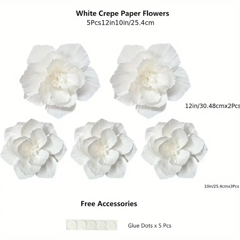 5 Packs of White Paper Flowers - Wedding Power Supply avis et prix