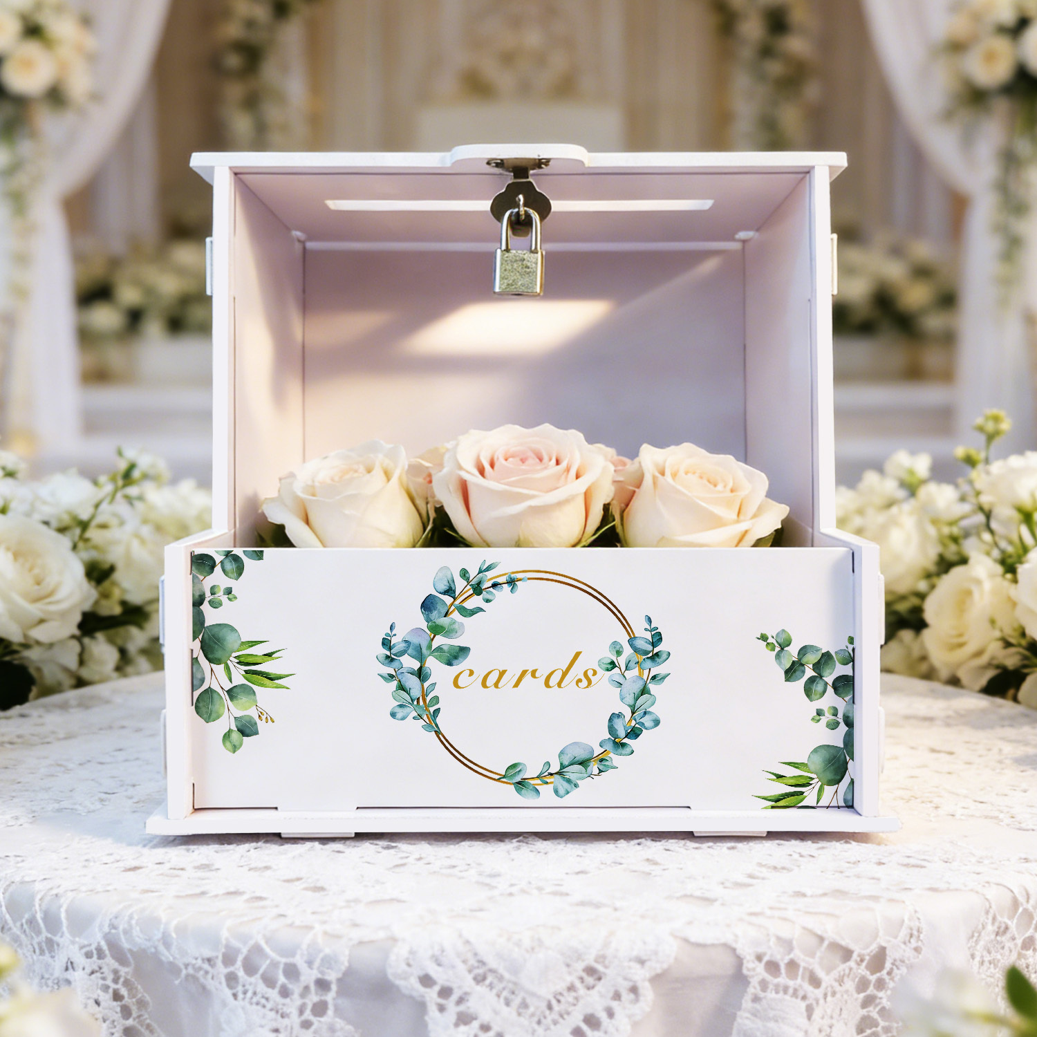White PVC Wedding Card Boxes w - Wedding Favor Box avis et prix