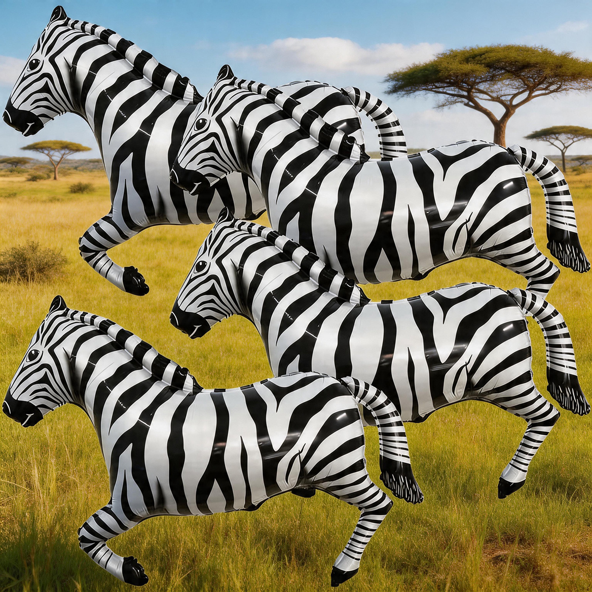 4 black and white striped zebr - Wedding Zoo avis et prix