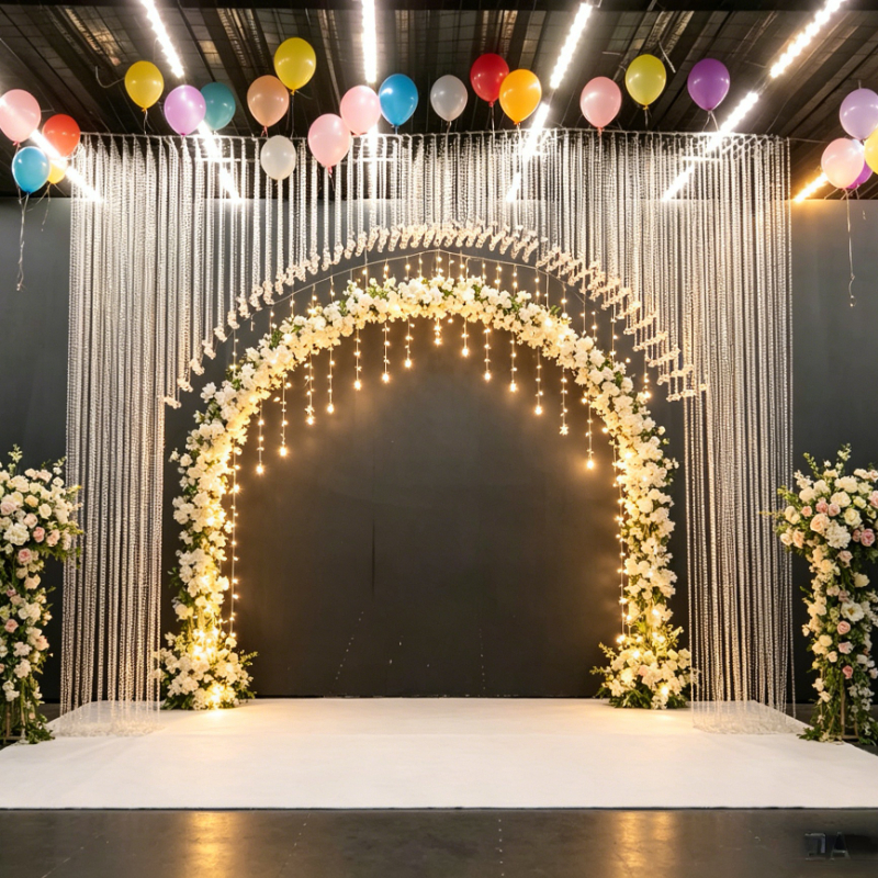 340 CM Acrylic Beads Curtain C - Wedding Backdrop Curtain avis et prix