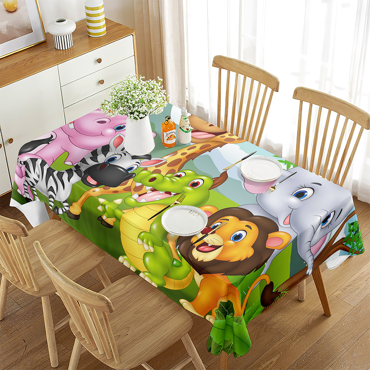 Zoo Tablecloth Happy Zoo Eleph - Wedding Zoo avis et prix