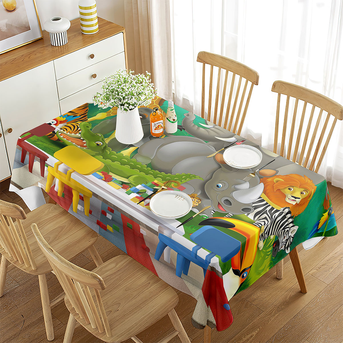 Zoo Tablecloth Happy Zoo Eleph - Wedding Zoo avis et prix