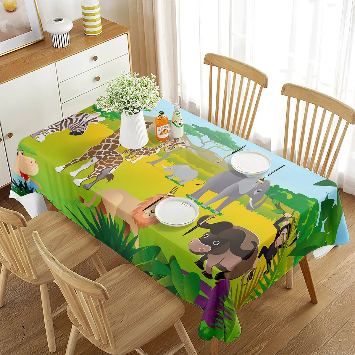 Zoo Tablecloth Happy Zoo Eleph - Wedding Zoo avis et prix