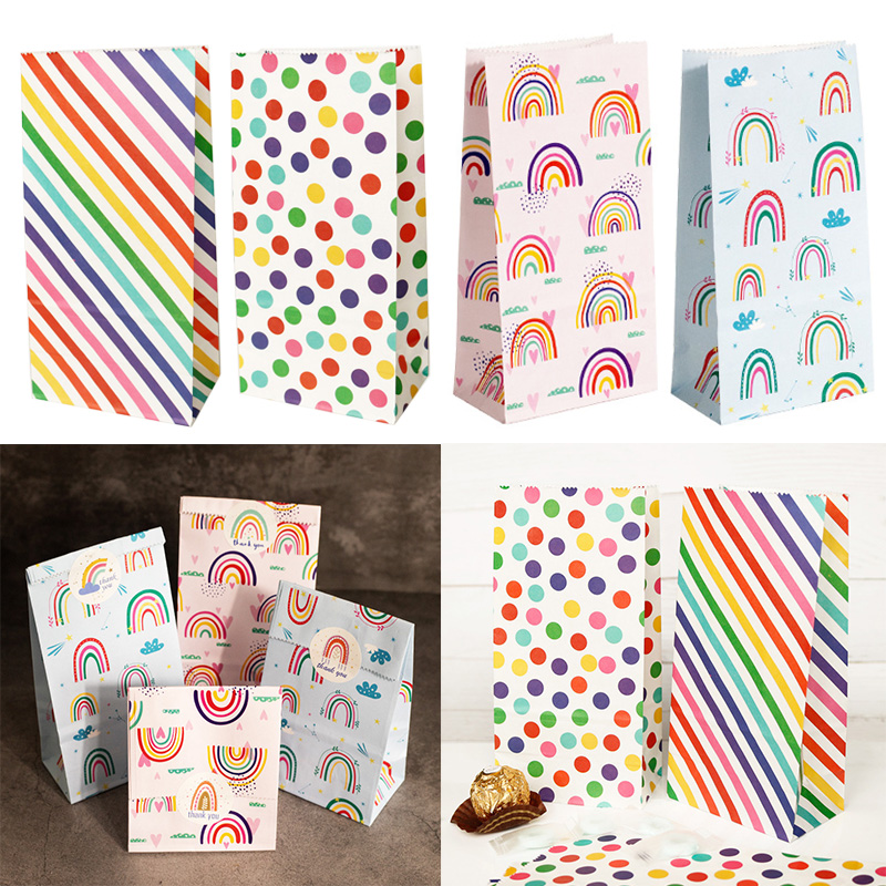 Small Paper Bags Rainbow Print - Wedding Favor Box avis et prix