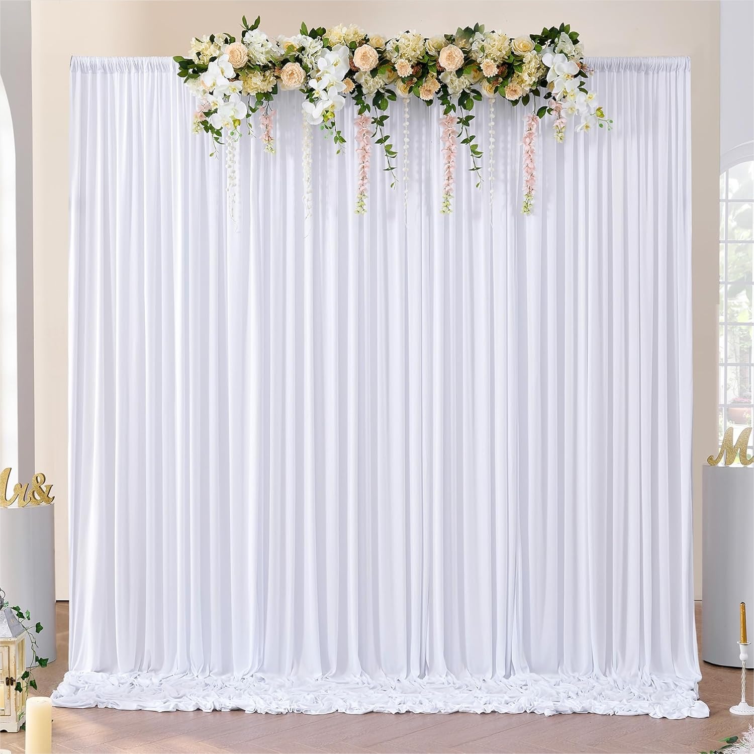 White Backdrop Curtains 10x10  - Wedding Backdrop Curtain avis et prix