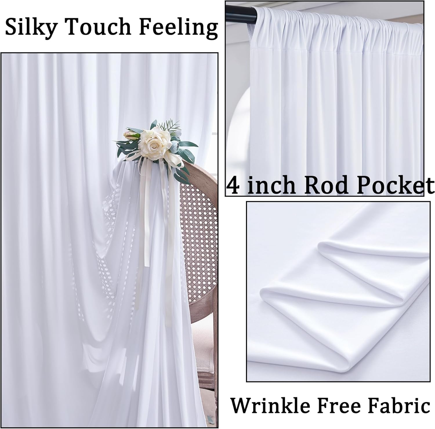 White Backdrop Curtains 10x10  - Wedding Backdrop Curtain avis et prix