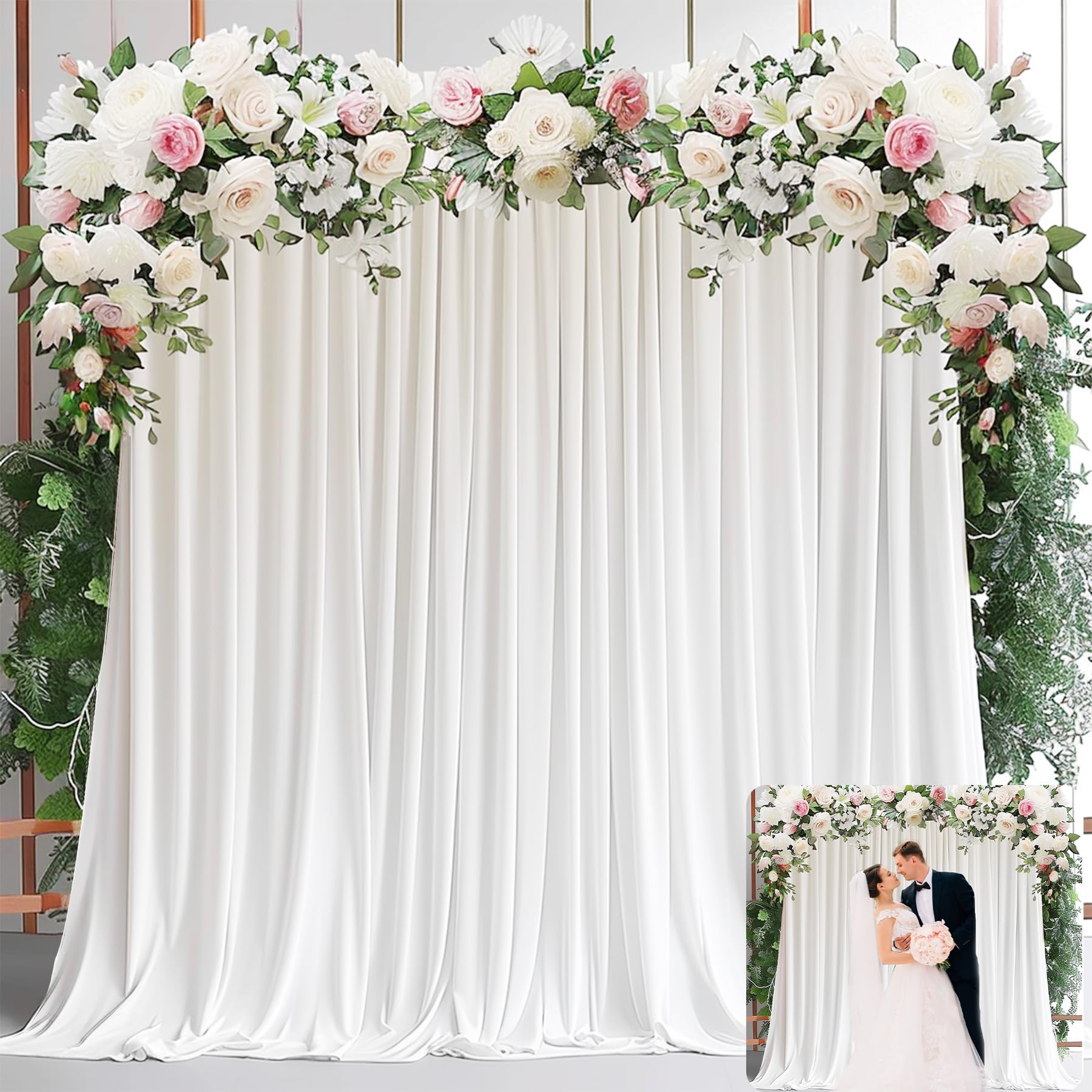 White Backdrop Curtains for Pa - Wedding Backdrop Curtain avis et prix