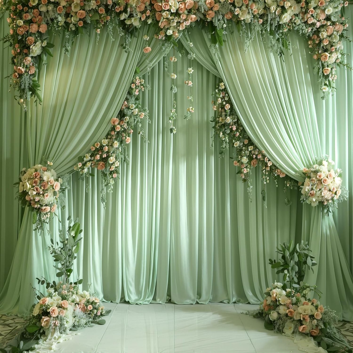 White Backdrop Curtains for Pa - Wedding Backdrop Curtain avis et prix