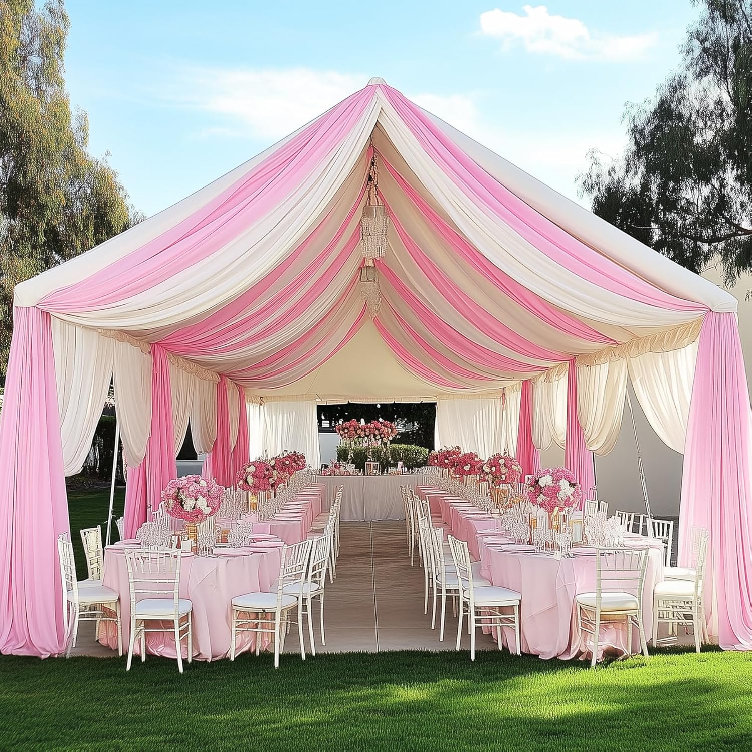 White Backdrop Curtains for Pa - Wedding Backdrop Curtain avis et prix