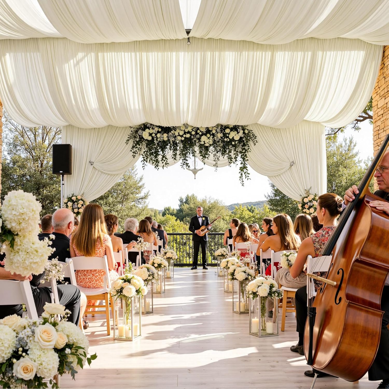 White Backdrop Curtains for Pa - Wedding Backdrop Curtain avis et prix