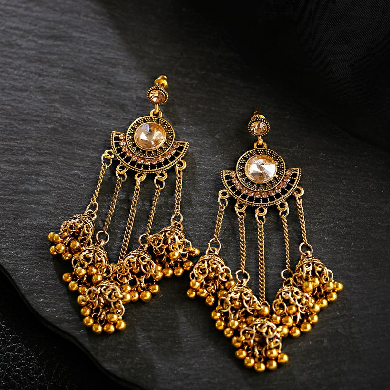 Indian Jhumka Earrings Gold Sl - Indian Wedding Supply avis et prix