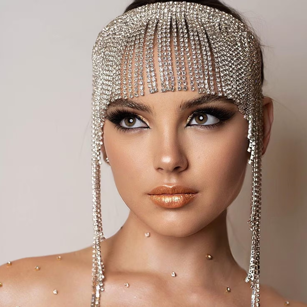 Boho Crystal Tassel Hair Chain - Indian Wedding Supply avis et prix