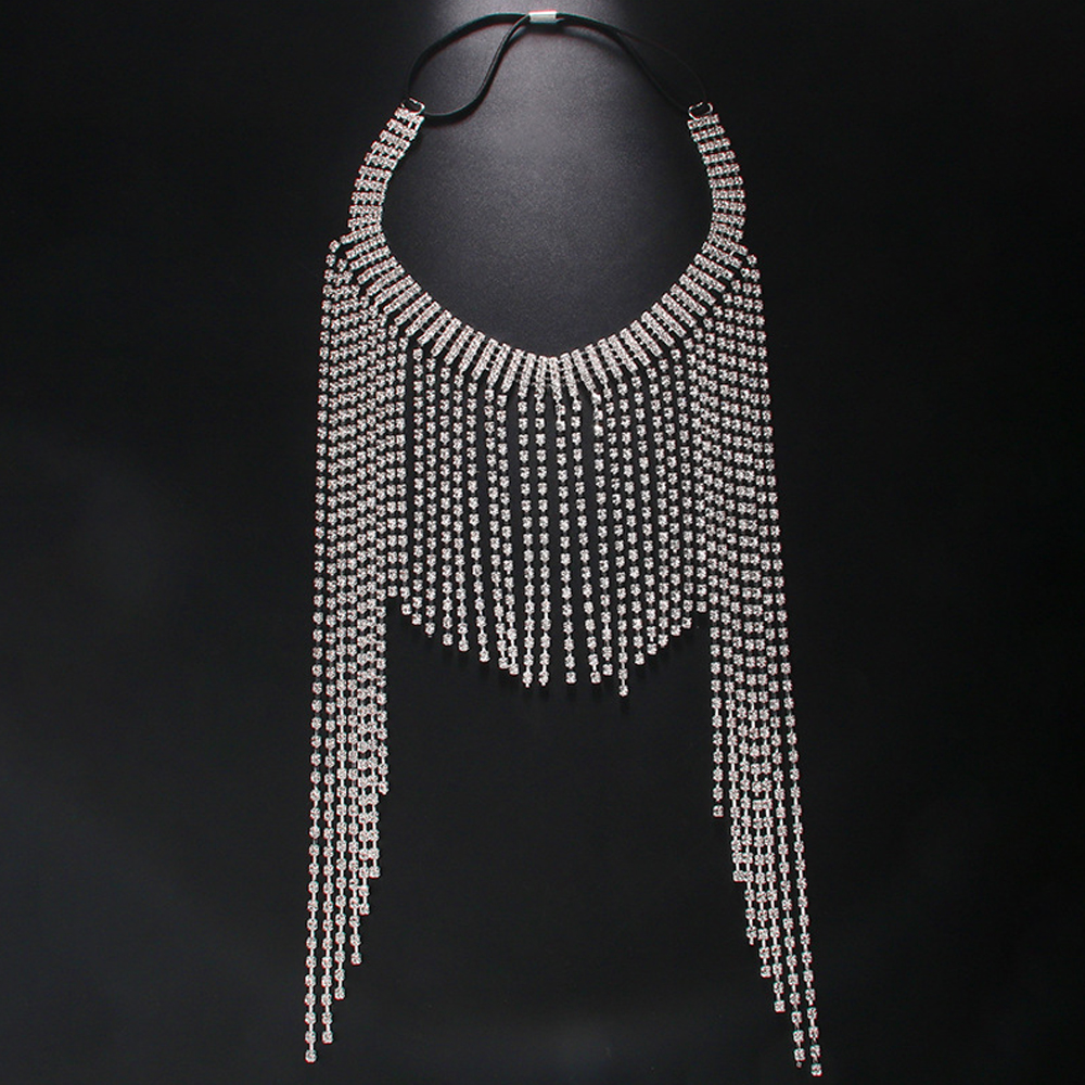 Boho Crystal Tassel Hair Chain - Indian Wedding Supply avis et prix