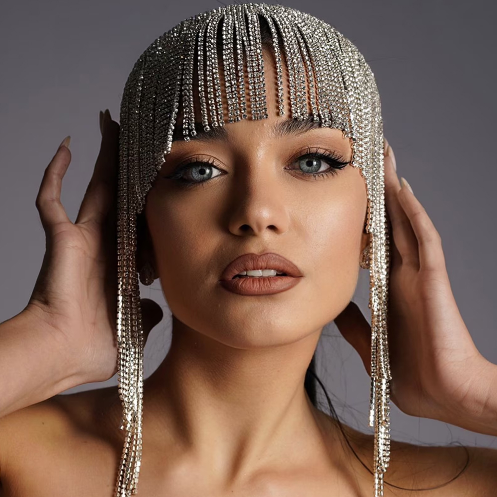 Boho Crystal Tassel Hair Chain - Indian Wedding Supply avis et prix