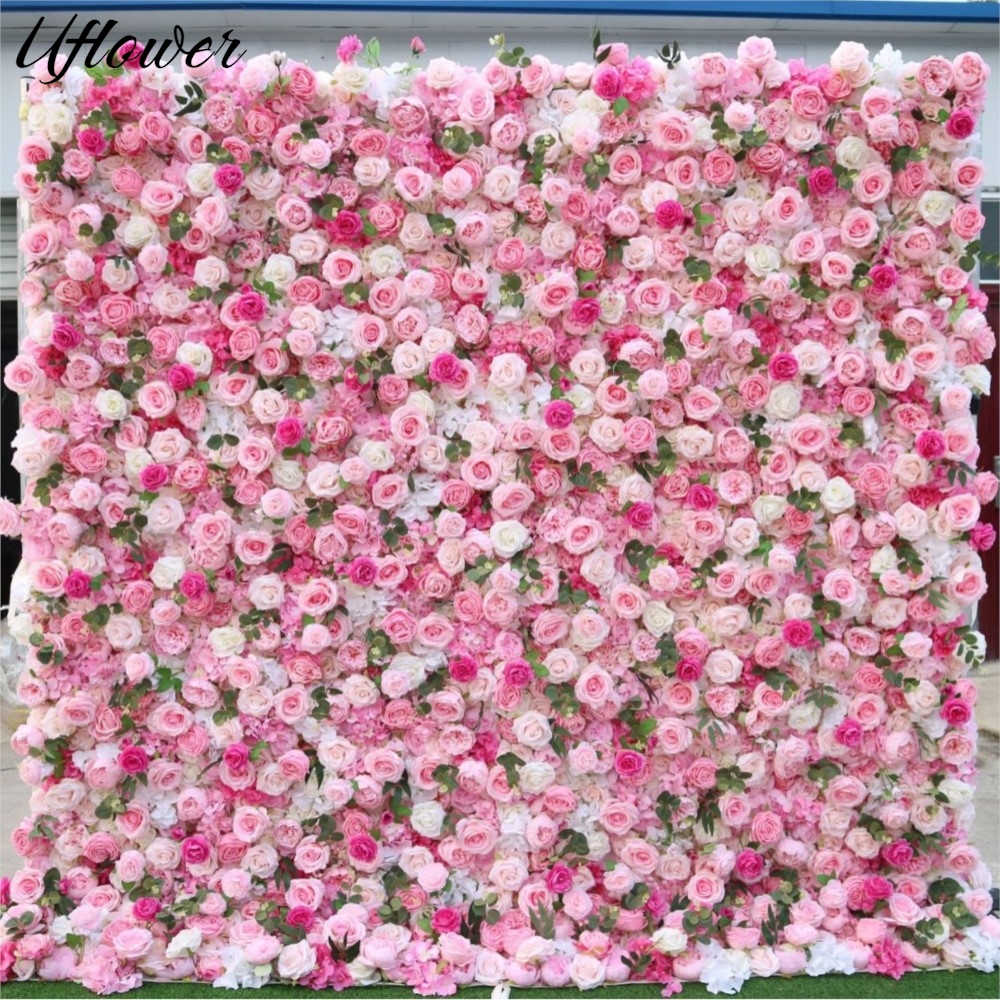 Uflower Pink White Rose Greene - Wedding Backdrop Curtain avis et prix