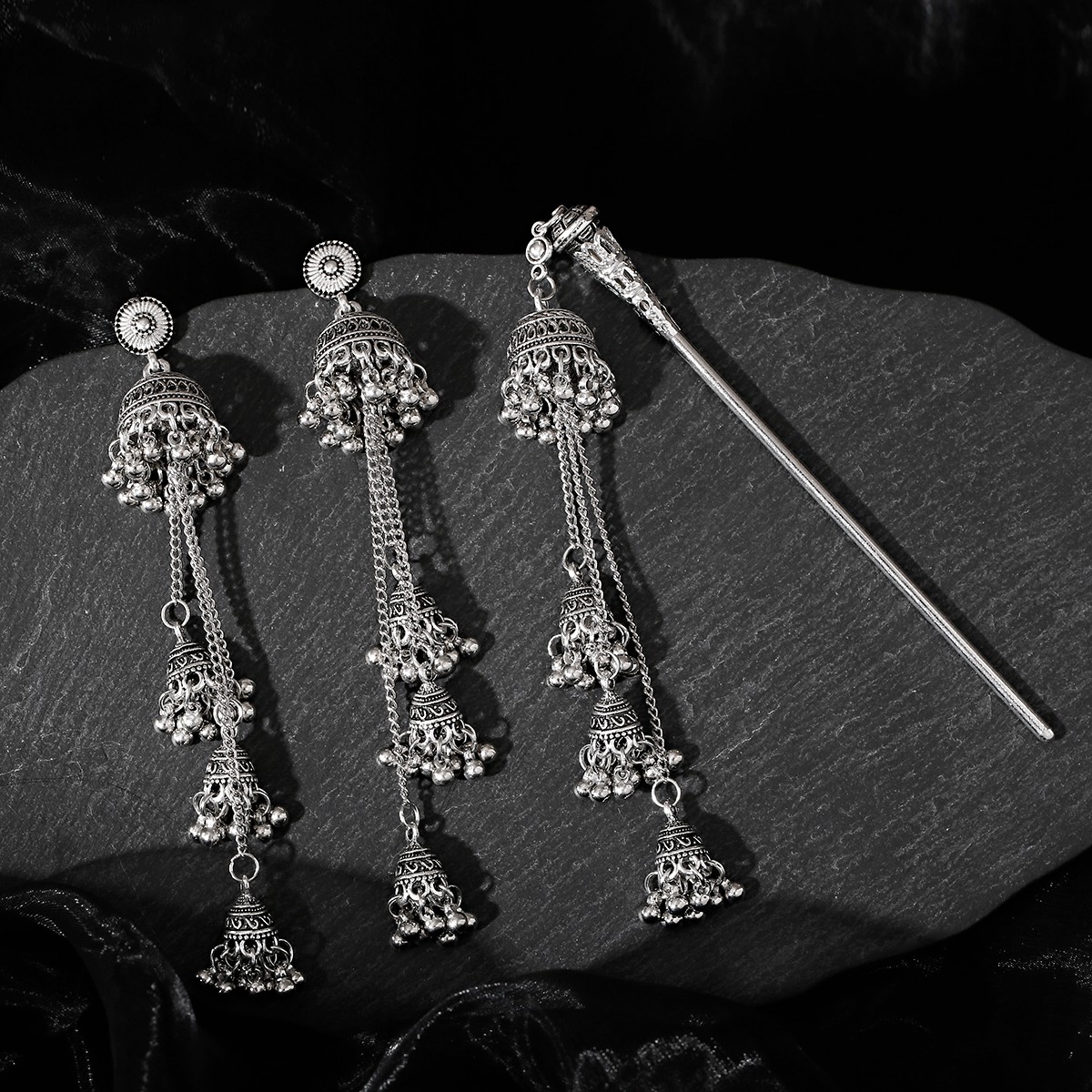 2pcs Vintage Long Tassel Earri - Indian Wedding Supply avis et prix