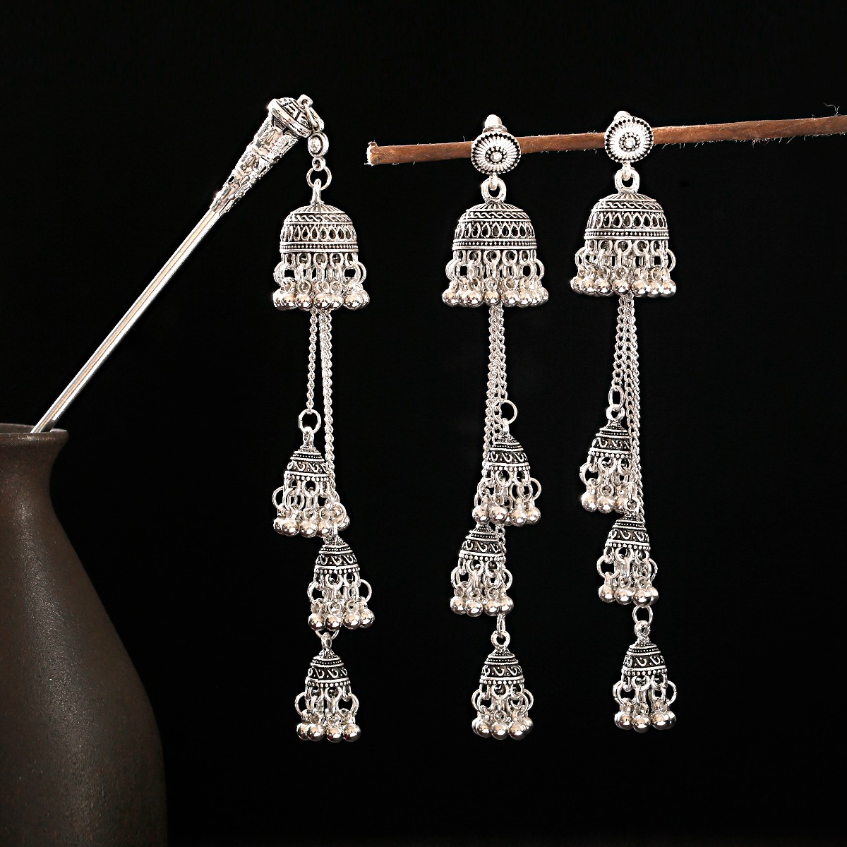 2pcs Vintage Long Tassel Earri - Indian Wedding Supply avis et prix